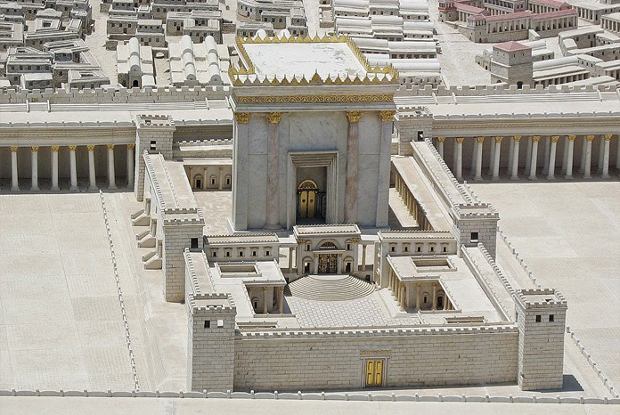 Edifício da sinagoga ou templo judaico com local de culto